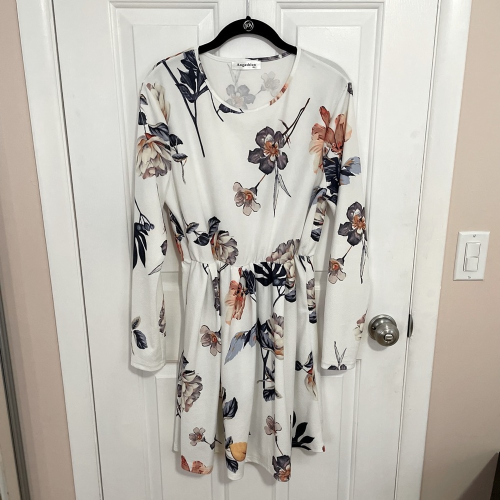 Long Sleeve Floral Skater Dress